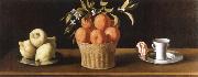 still life with lemons,oranges and a rose Francisco de Zurbaran